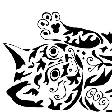 High quality kitty for coloring Stock Illustration