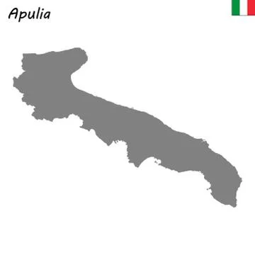 High Quality map of Apulia is a region of Italy Illustrazione stock