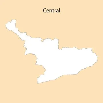 High Quality map of Central is a region of Ghana Stock-Illustration