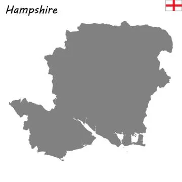 High Quality map is a ceremonial county of England. Hampshire Illustrazione stock