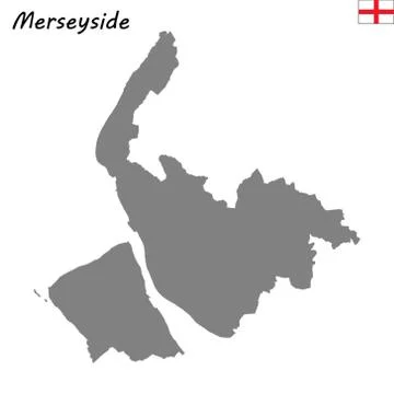 High Quality map is a ceremonial county of England. Merseyside Stock-Illustration