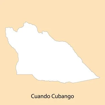 High Quality map of Cuando Cubango is a region of Angola Stockillustratie