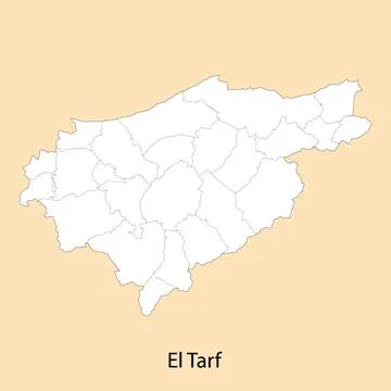 High Quality map of El Tarf is a province of Algeria Stock-Illustration