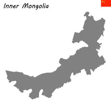 High Quality map of Inner Mongolia is a province of China Stock-Illustration