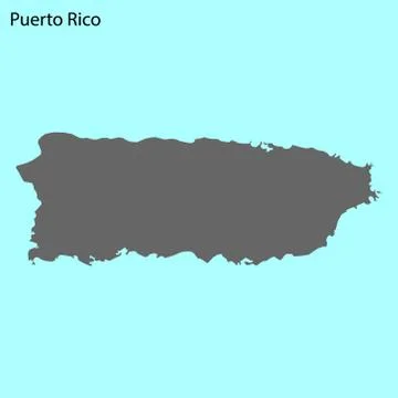 High quality map of island Ilustração Stock