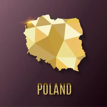 High quality map of Poland with borders of the regions. Stock Illustration