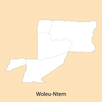 High Quality map of Woleu-Ntem is a region of Gabon Illustrazione stock