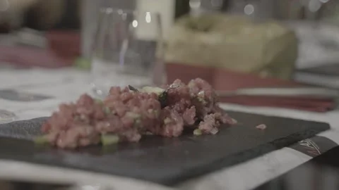 High-quality meat dish, fork that takes some food 動画素材 132465298