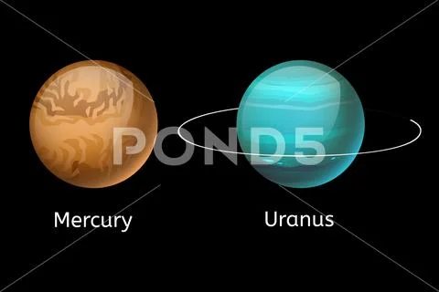 High quality mercury galaxy astronomy uranus planet science globe cosmos star Stock Illustration