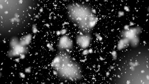 High quality motion animation snow falling on black background.  Bottom View Video stock 120985529