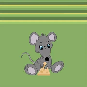 High quality Mouse with cheese Stock Illustration