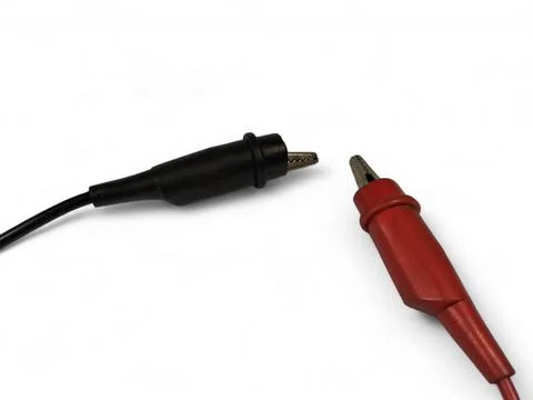 High-quality needle-tip test leads for digital multimeters Stock Photos