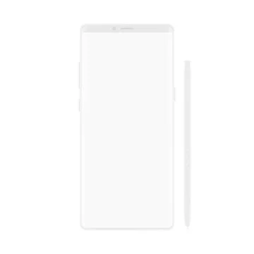 High quality new version of soft clean white elegant note smartphone with blank Illustrazione stock