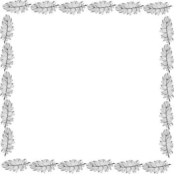 High quality original fram with feathers  for coloring or other Stock Illustration