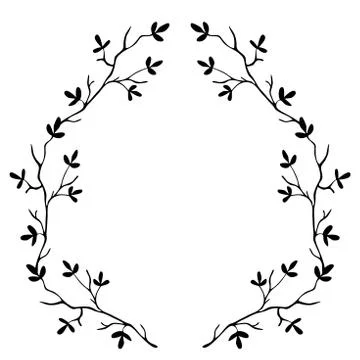 High quality original frame of the branches of the tree isolated Stock Illustration