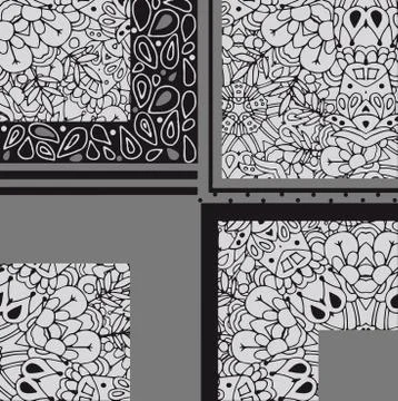 High quality original geometric pattern for fabric, designm text Stock Illustration