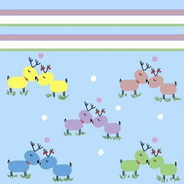 High quality original pattern with deers Stock Illustration