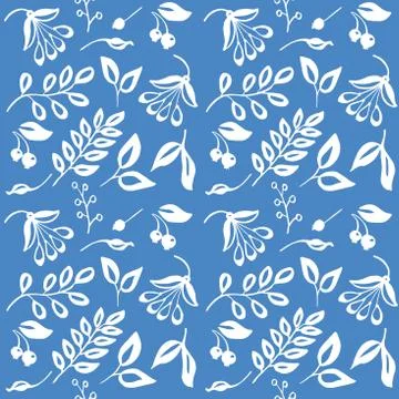 High quality original semless pattern with leaves, berry and oth Stock Illustration