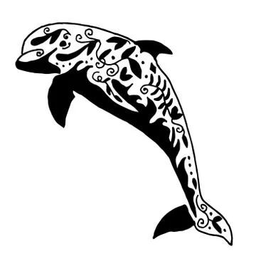 High quality original vector Dolphin tatoo Stock Illustration