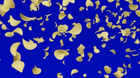 High-Quality Potato Chips Cascading on Chroma  Vídeos de archivo 247101193