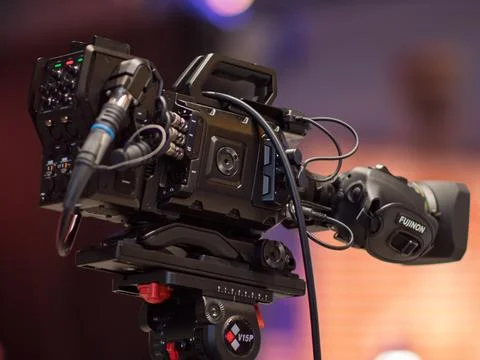 High-Quality Professional Camera Setup for Videography Stock Photos
