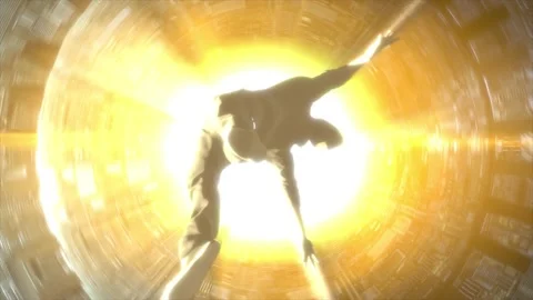 High quality, realistic CGI animation of an alien abduction, looking up at Stock Footage 161467438