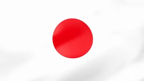 High-Quality Realistic flag of Japan waving in the wind Stock Footage