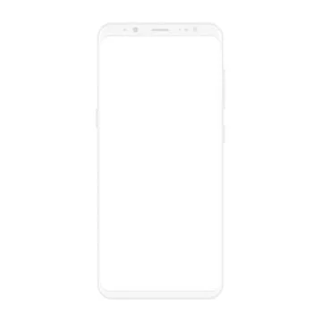High quality realistic new version of soft clean white smartphone with blank Illustrazione stock