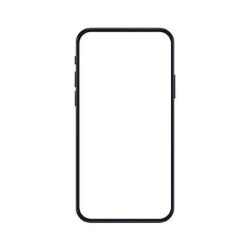 High quality realistic new version of smartphone with blank white screen Stock Illustration