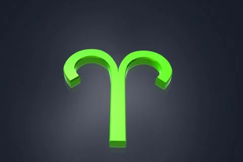 High quality rendering of 3d Aries sign in color background Stock Illustration