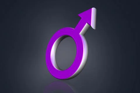 High quality rendering of 3d male symbol in color background Stock Illustration