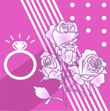 High quality rose and ring Stock Illustration