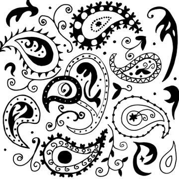 High quality seamless colored pattern with many elements Illustrazione stock