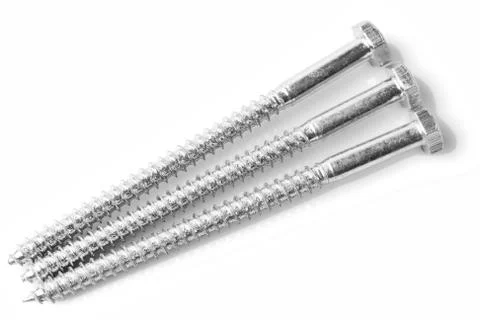High quality set of three durable hexagonal screws,perfect for any DIY Stock Photos