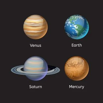 High quality solar system planet galaxy astronomy earth science globe orbit star Illustrazione stock