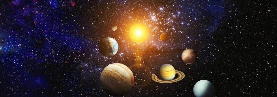High quality space background. Bright Star Nebula. Distant galaxy. Abstract.. Stock Illustration