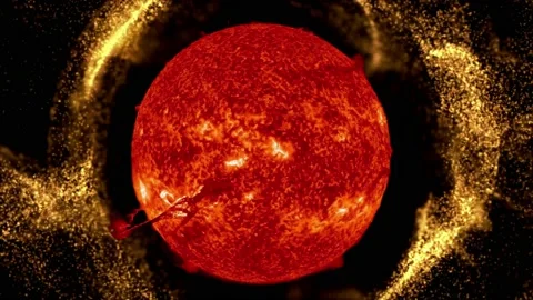 High quality space sun surface yellow dot background. Stock Footage 230238719