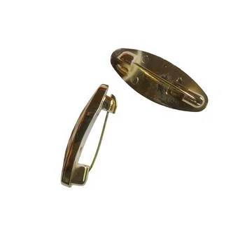 A high quality studio photograph of two stylish oval hair barrettes featuri.. Ilustración de archivo