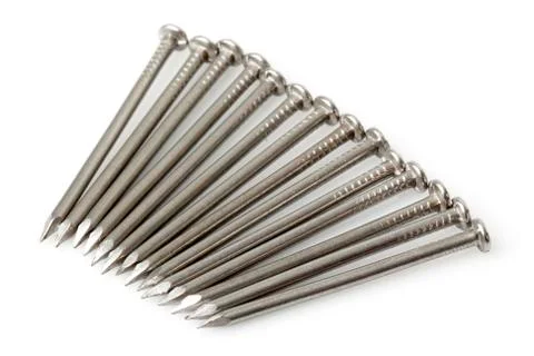 A high quality studio shoot of a pile of small wood nails,perfect for DIY Foto stock
