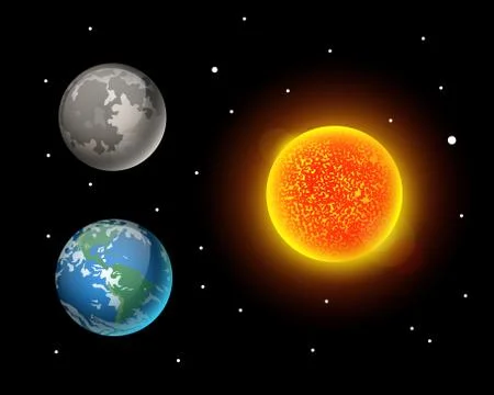 High quality sun planet galaxy astronomy earth science globe orbit star vector Stock Illustration