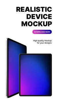 High Quality Tablet Mockup with Gradient Screen for Advertisement, Presentation Illustrazione stock