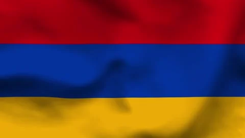 High-quality top-down view of the Armenian flag on wavy cloth. Features red, Stock Footage 335161231