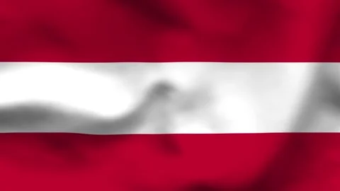 High-quality top-down view of the Austrian flag on wavy cloth. Features iconi Stock Footage 335161236