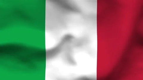 High-quality top-down view of the Italian flag on wavy cloth. Features the ic 動画素材 335161551