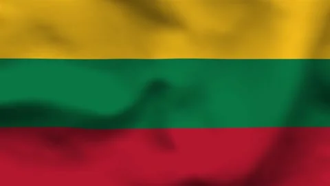 High-quality top-down view of the Lithuanian flag on wavy cloth. Features the Stock Footage 335161620