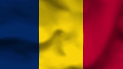 High-quality top-down view of the Chad flag on wavy cloth. Features vertical Stock Footage 335523750