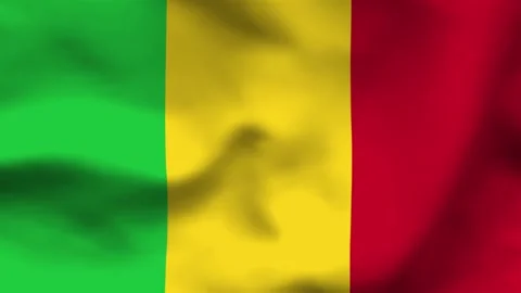 High-quality top-down view of the Mali flag on wavy cloth. Features vertical Stock Footage 335523797