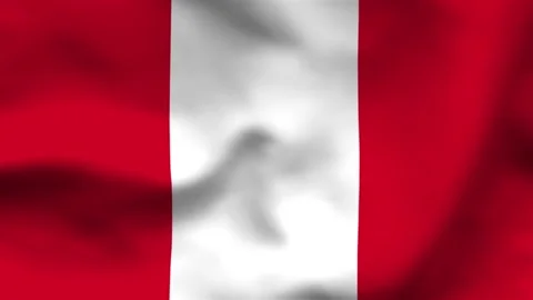 High-quality top-down view of the Peruvian flag on wavy cloth. Features verti Stock Footage 335523891