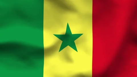 High-quality top-down view of the Senegal flag on wavy cloth. Features the ve Stock Footage 335523920