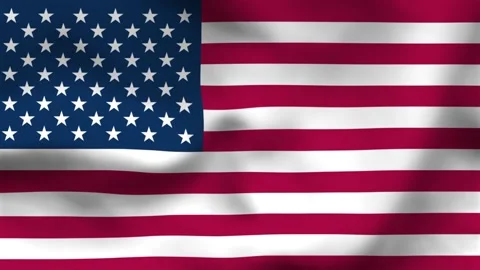 High-quality top-down view of the American flag on wavy cloth. Features stars Stock Footage 335523994